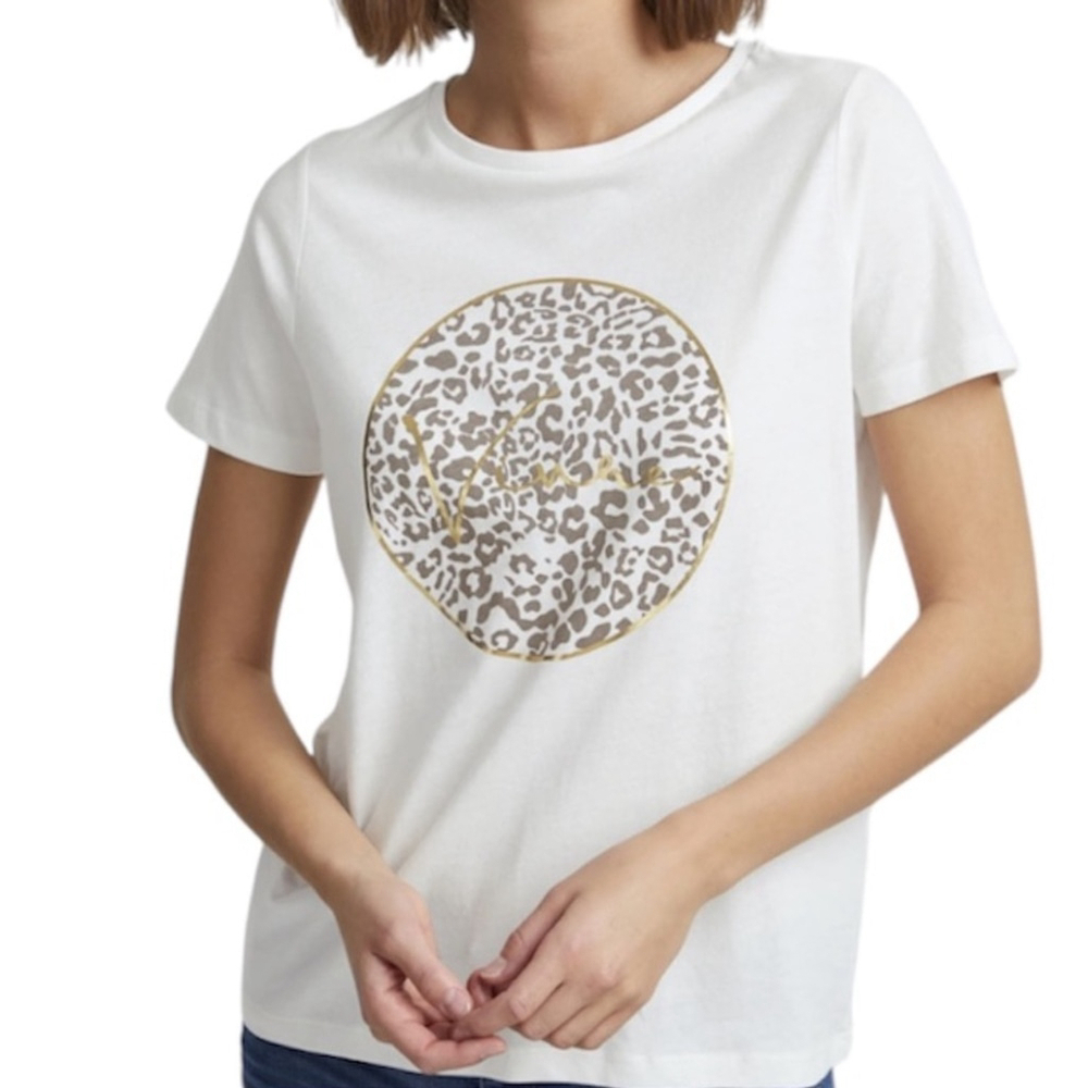 Fransa Denmark 100% cotton Freematee animal print S